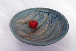 Hand and wheel built footed ‘surf’ bowl   d 39.5 cm  h 11 cm